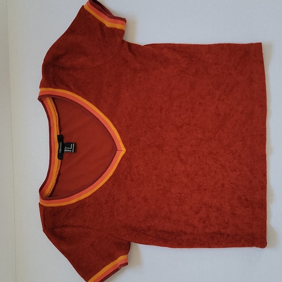 2 for $25 Forever 21 Retro Terry Cloth V-neck Short Tee